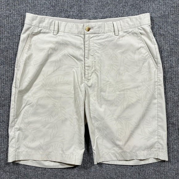 Greg Norman Collection Other - Greg Norman Mens Chino Shorts Size 38 Tropical Leaf Print Outdoor Mid Rise